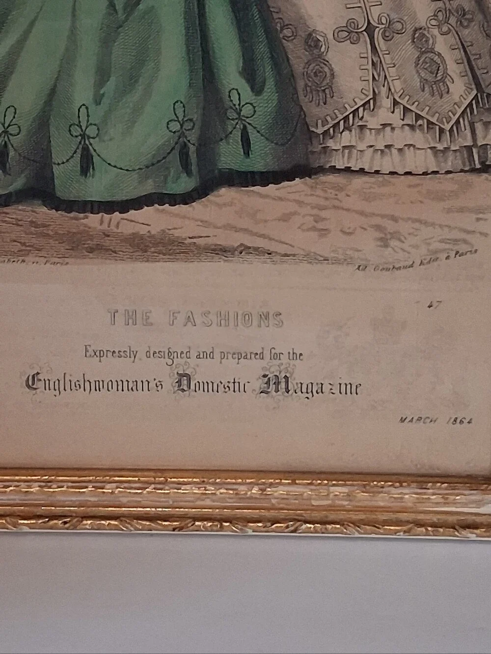 Vintage Framed Fashion Prints From The Englishwoman Domestic Magazine 1864